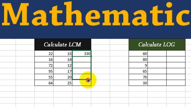 How To Apply Mathematical Function LCM LOG Anti Log In Excel смотреть онлайн