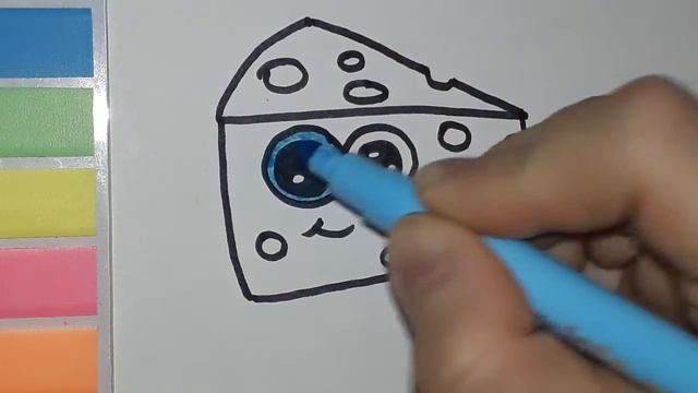 Cómo dibujar un queso paso a paso. How to draw a cute cheese .Как нарисовать легко кусочек сыра. смотреть онлайн