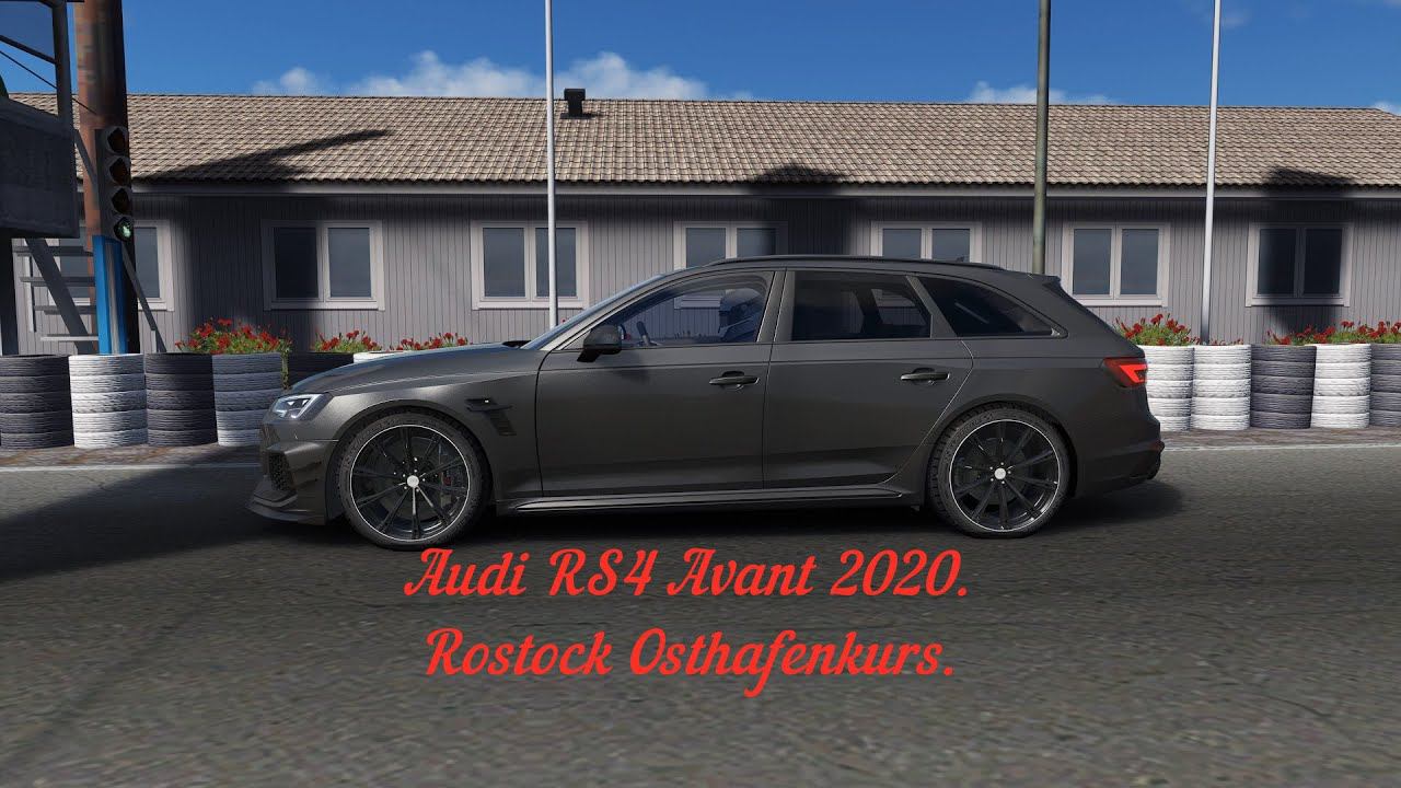 AUDI RS4-R ABT B9 - Rostock Osthafenkurs | Assetto Corsa. смотреть онлайн