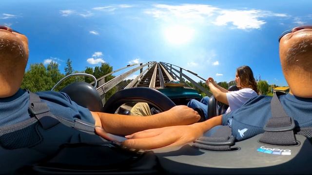 VR 360 Tonnerre 2 Zeus Roller Coaster On Ride Front Seat POV Parc Asterix 2023 08 17 смотреть онлайн