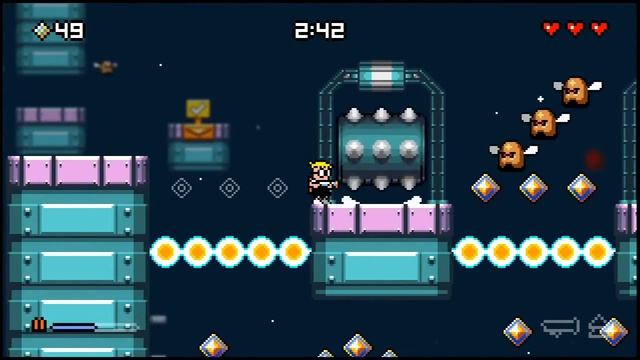 Mutant Mudds Deluxe (Wii U) - 100% Walkthrough P2 - Levels 17-20 (Space Levels All Golden Diamonds) смотреть онлайн