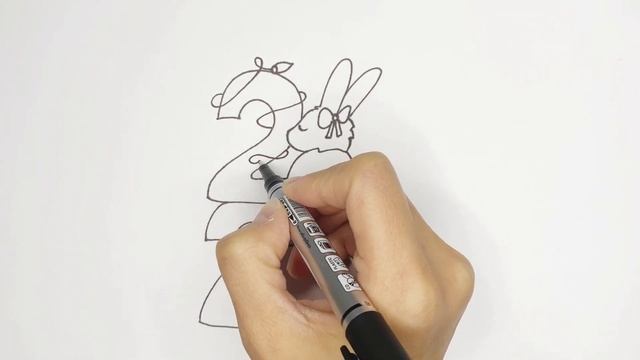 Как нарисовать ЦИФРУ 2023 с КРОЛИКОМ | Drawing 2023 and Bunny| челлендж 30 рисунков на новый год #1 смотреть онлайн