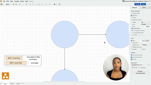 Shortcut #48 - How To Move Objects Or Pages In Draw.io