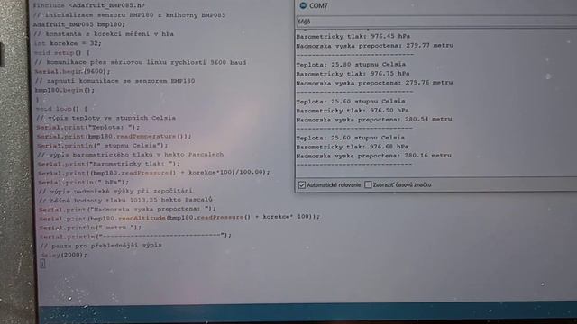 ARDUINO-Projekt pre meranie tlaku, teploty a nadmorskej výšky s novým typom senzoru BMP 180. смотреть онлайн