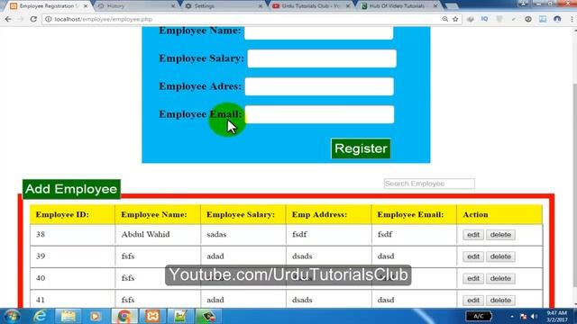 Employees Reg System Using Ajax,Jquery and Php In Urdu Part 13/22 (toggle form) смотреть онлайн