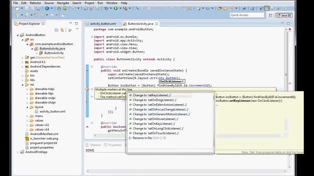 10 Android Buttons setOnClickListener (in Arabic) смотреть онлайн