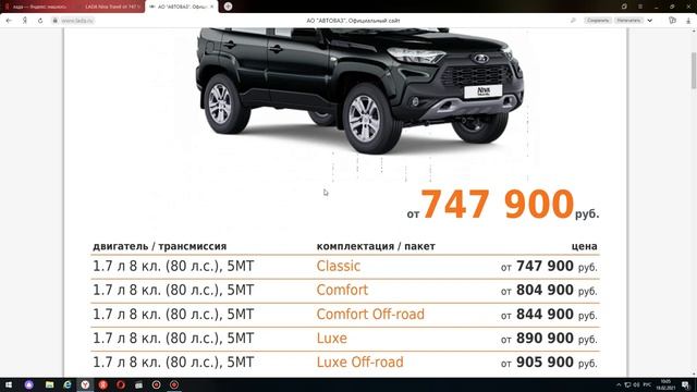 LADA. Niva Legend и Niva Travel.ПТС 2021 года.Официальные цены и прайс листы на конец февраля 2021г смотреть онлайн