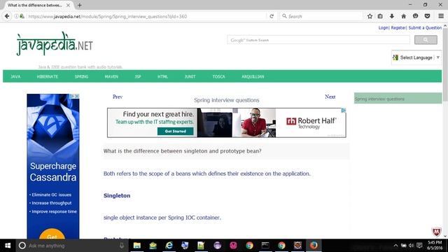 What is the difference between singleton and prototype bean?
- javapedia.net смотреть онлайн