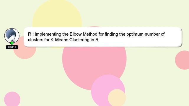 R : Implementing the Elbow Method for finding the optimum number of clusters for K-Means Clustering смотреть онлайн