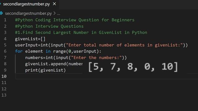 Python Coding Interview Question | Second largest number in Python смотреть онлайн