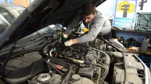 Замена воздушного фильтра AIR FILTER, #Mercedes Benz W212, E class, Мерседес Е200, БОЛЬШОЕ ТО+ , Ч