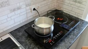 Приготовление каши на индукционной плите Kitfort KT 105