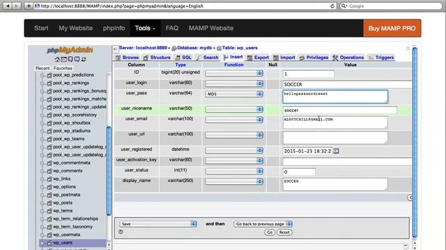 How to reset Wordpress password at localhost in phpmyadmin смотреть онлайн