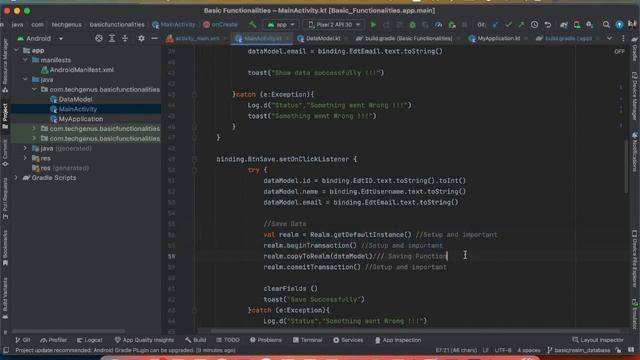 Realm Database (Add, Edit, Search, Delete) Kotlin Full Tutorial in View Binding смотреть онлайн