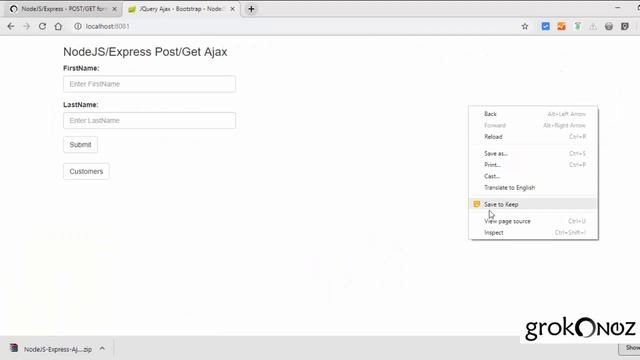 NodeJS/Express – POST/GET data to MySQL using Sequelize ORM – Ajax JQuery + Bootstrap смотреть онлайн