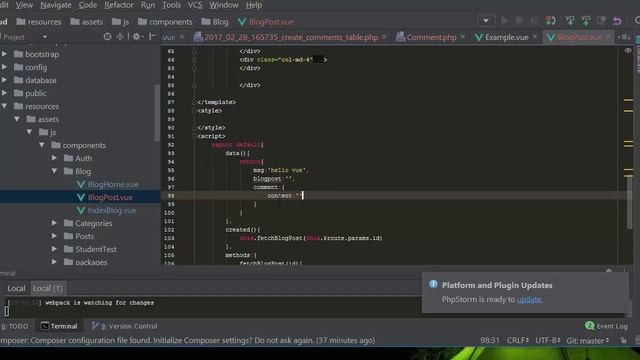laravel 5 3 and vuejs 2 1 x add comment to blog post смотреть онлайн