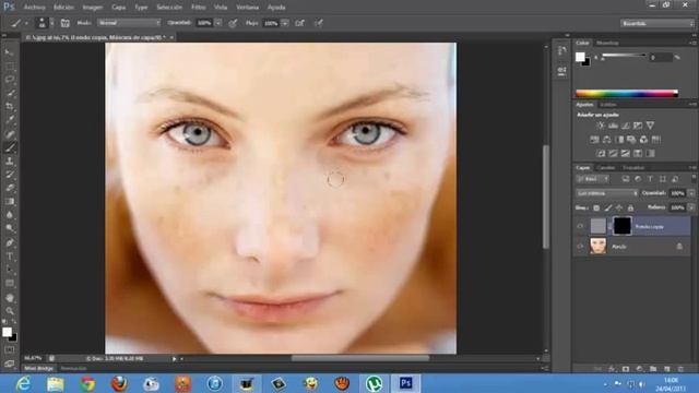 limpiar rostro y manchas efecto natural - con photoshop cs5 y cs6 смотреть онлайн