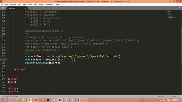 javascript complete course - javascript join and pop arrays (tutorial -31) смотреть онлайн