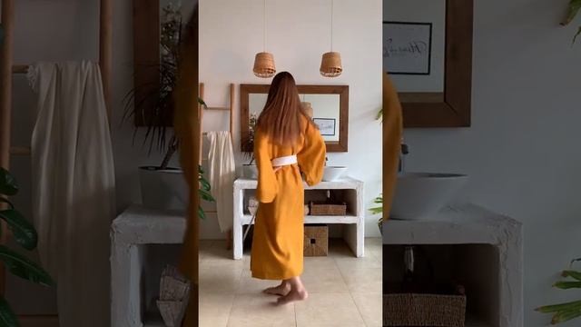 Халат Кимоно цвет горчичный смотреть онлайн