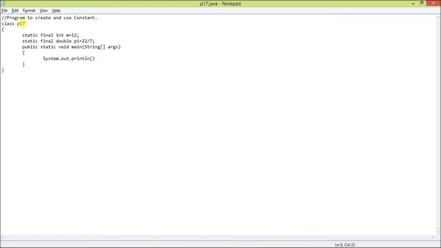 Java Create and use Constant Program смотреть онлайн