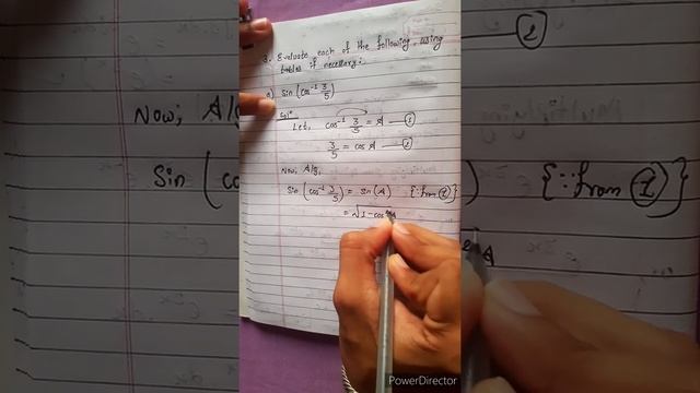 3.a) sin(cos-¹ 3/5) Evaluate following using tables if necessary || Trigonometric Equations one sho смотреть онлайн