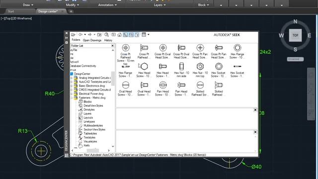 How to import nut and bolts to the drawing in AutoCAD смотреть онлайн