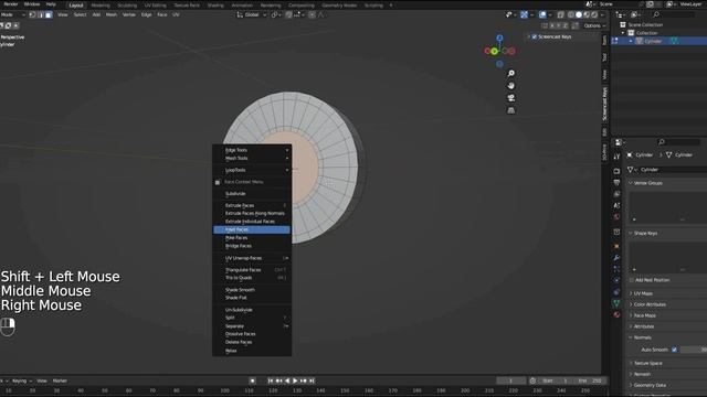 Как быстро обьеденить отверстие в Blender смотреть онлайн
