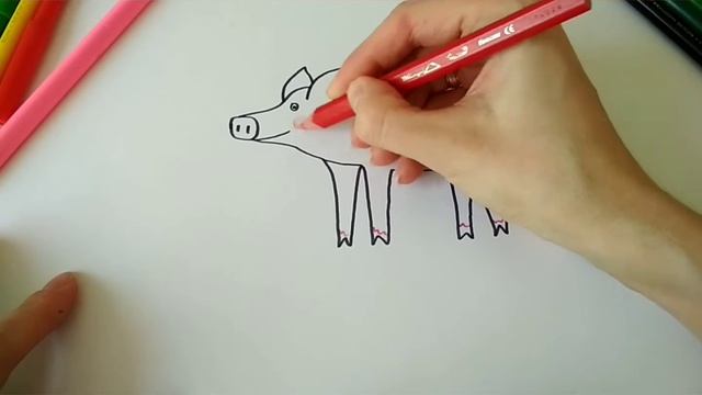 Рисуем СВИНКУ детям. смотреть онлайн