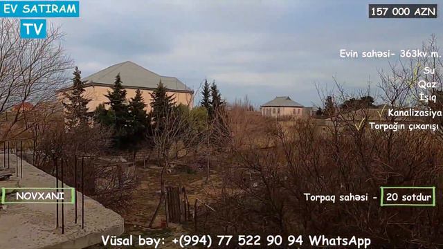 NOVXANIDA, 20 SOTDA BAG EVİ SATİLİR/ DENİZDEN 1200m MESAFEDE/Недвижимость в Баку/bina az""""" смотреть онлайн