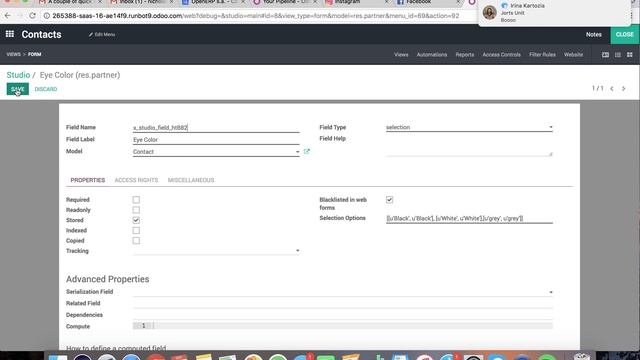 Odoo Studio Add Values to Selection Field смотреть онлайн