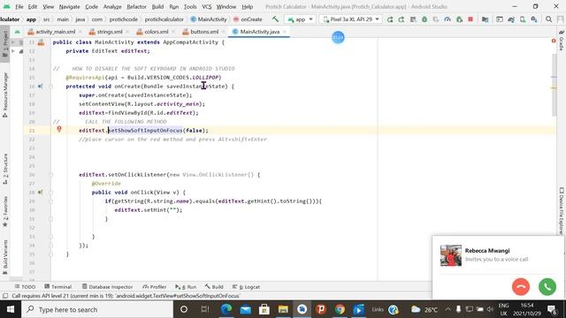 how to disable soft keyboard in android studio смотреть онлайн
