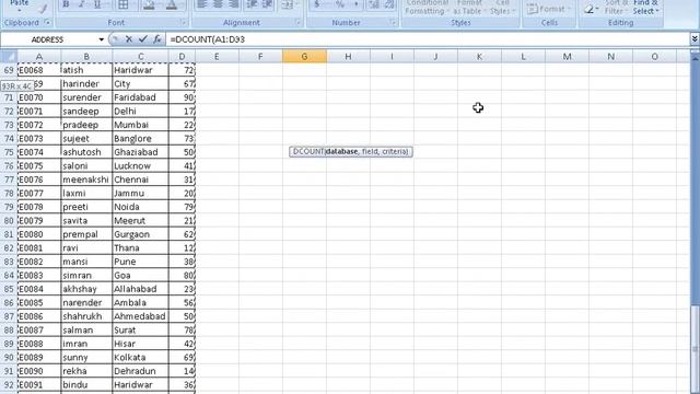 Microsoft Excel Database functions and Vlookup Call 9718724322 for Training смотреть онлайн