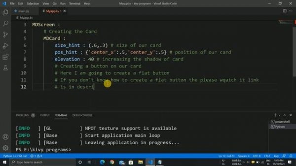 Creating Card using KivyMD || MDCard class || Mobile App Development