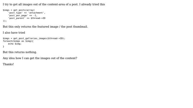 Wordpress: Get all images out of the posts content смотреть онлайн