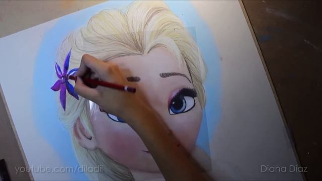 Speed Drawing: Elsa (Frozen Fever) | Diana Díaz смотреть онлайн