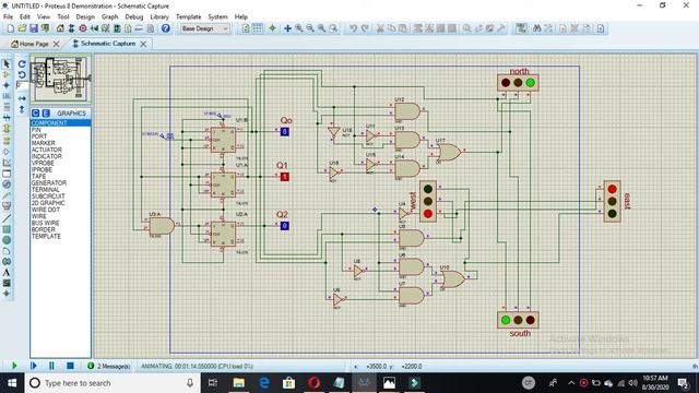 4 WAY TRAFFIC SIGNAL SYSTEM | on proteus смотреть онлайн