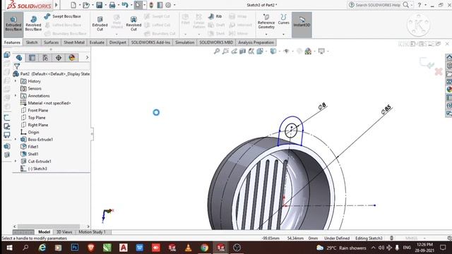 Solidworks Tutorials | Sketch Motor Cap In Solidworks смотреть онлайн