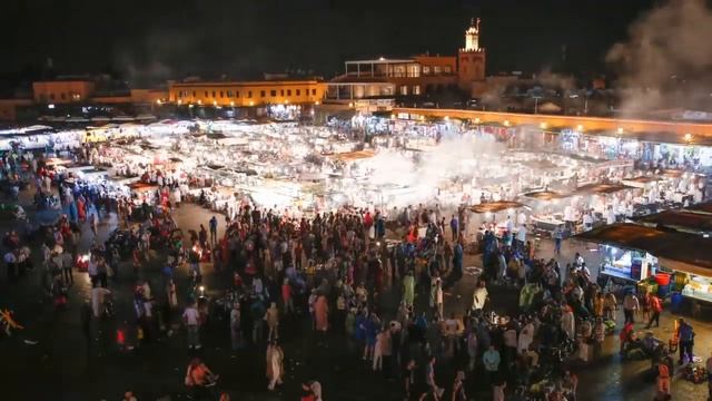 Timelapse of Djemaa El Fna Square in Marrakech (Morocco) смотреть онлайн