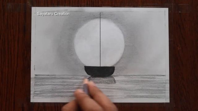 How to draw Moonlight Night with pencil step by step | Black Pearl Ship pencil sketch смотреть онлайн