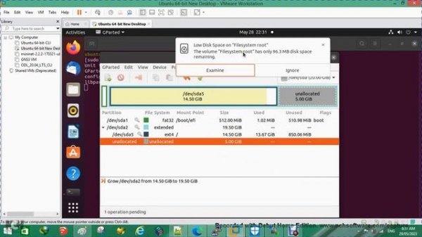 Ubuntu 20.04 Low Disk space on File system root . "Filesystem root" VMWare workstation عربي