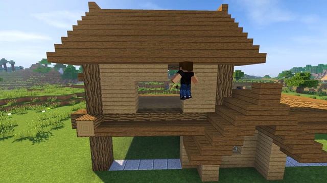Красивый деревянный дом для выживания в Майнкрафт смотреть онлайн