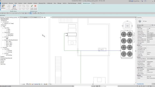 REVIT MEP 2020 - STEP BY STEP TUTORIAL 21 - HOW TO CREATE SYSTEM PIPING смотреть онлайн