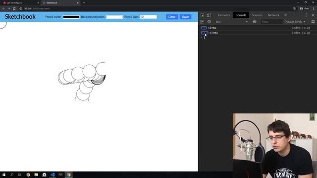 Projekt "Szkicownik" w JavaScript, p5.js i Canvas - rozwiązanie смотреть онлайн