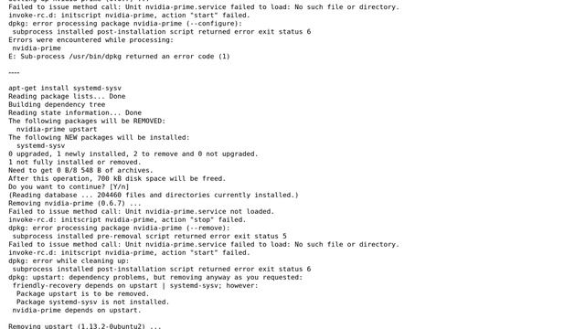Can not remove nvidia-prime package смотреть онлайн
