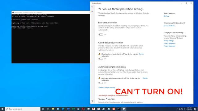 Real Time Protection of Windows Defender can’t turn on Fixed 2021 (Windows 10) смотреть онлайн