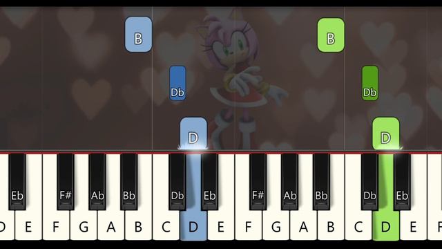 EASIEST Amy Rose Theme (My Sweet Passion) Piano tutorial смотреть онлайн