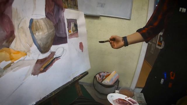 Урок живописи в «Русской школе искусств» с Евгенией Александровной Артемьевой. . 6 класс. смотреть онлайн