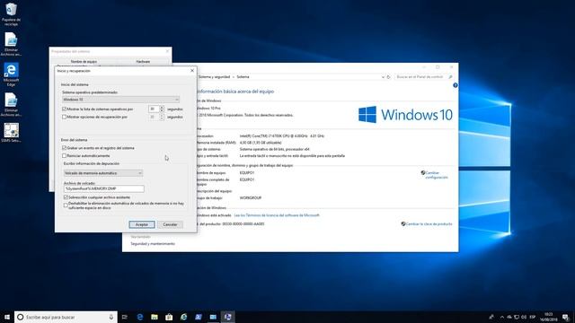 Deshabilitar el reinicio automático de la falla del sistema en Windows 10 смотреть онлайн