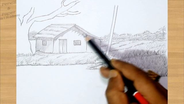 How to draw a Village scene | как нарисовать деревню смотреть онлайн