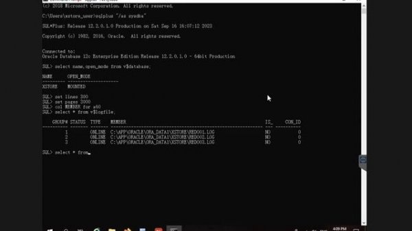 ORA-01033: ORACLE initialization or shutdown in progress||Oracle database recover with redo log fil